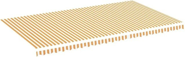 DELUKE Markisenbespannung aus Polyester mit Volant, Gelb-Weiß, B: 600 cm, T: 350 cm - Bild 1
