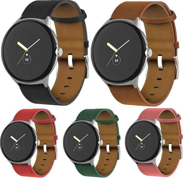 jansin Uhrenarmband Leder, Weiß, Unisex - Bild 1