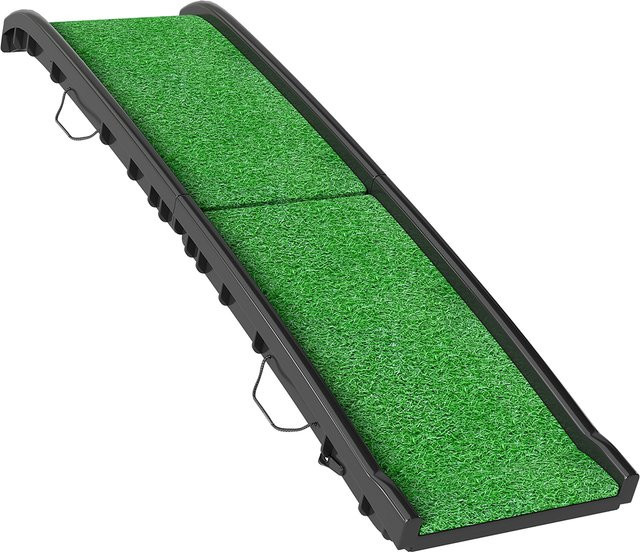 PawHut Hunderampe klappbar Schwarz, rutschfeste Einstiegshilfe für Auto und SUV für große und kleine Tiere bis 90 kg, Länge: 155 cm, Breite: 38,5 cm - Bild 1