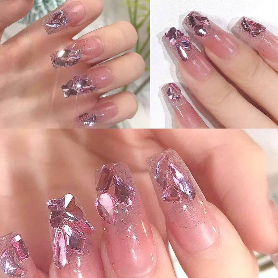 MAFANAILS Nail Art Strasssteine Sakura Pink, Glänzend, 2 Boxen - Bild 2