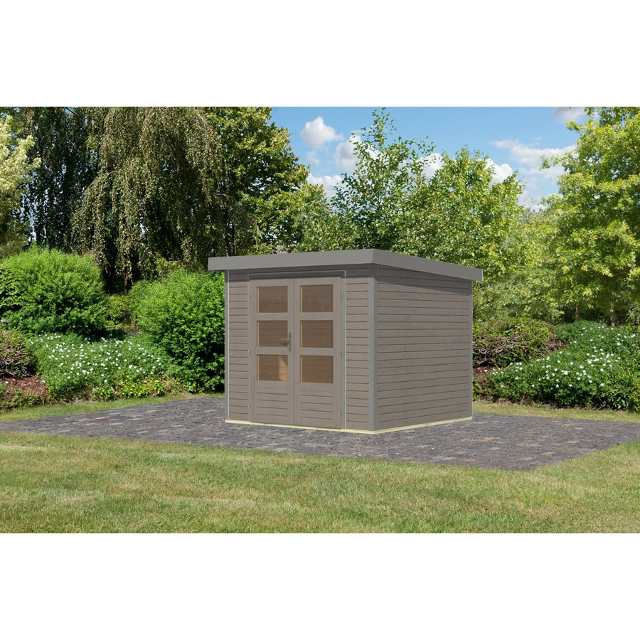 Karibu Gartenhaus Diego 3 D in Wassergrau/Graualuminium, B/T/H: 209 x 238 x 213 cm - Bild 2