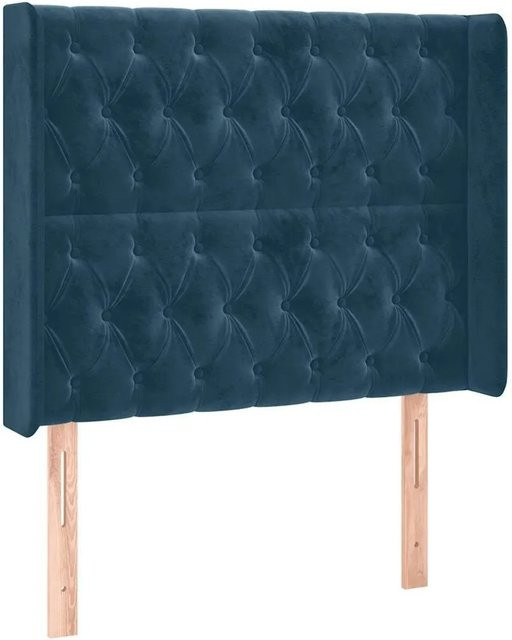 vidaXL Kopfteil mit Ohren in Dunkelblau aus Samt, B/H: 103 x 118 cm - Bild 1