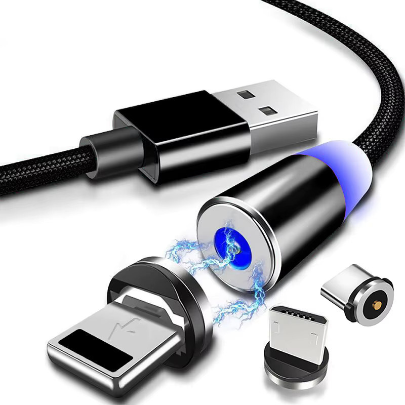 3-in-1 Magnetisches Schnellladekabel mit Automontage für Huawei, Apple, Xiaomi und OPPO in Schwarz - Bild 2