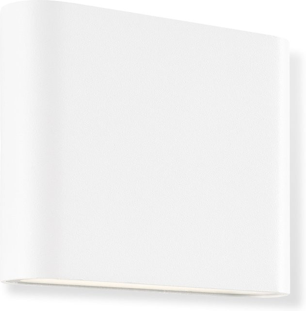 Brilliant Welbie LED Außenwandleuchte weiß, 7W, 700 Lumen, Warmweiß (3000K), Up-/Downlight, IP54, B/H/T: 11,5 x 9 x 2,9 cm - Bild 1