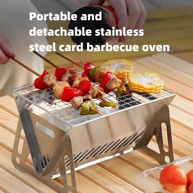 Tragbarer Multifunktions-Grill als faltbarer Mini-Holzofen für Outdoor und Garten - Bild 2