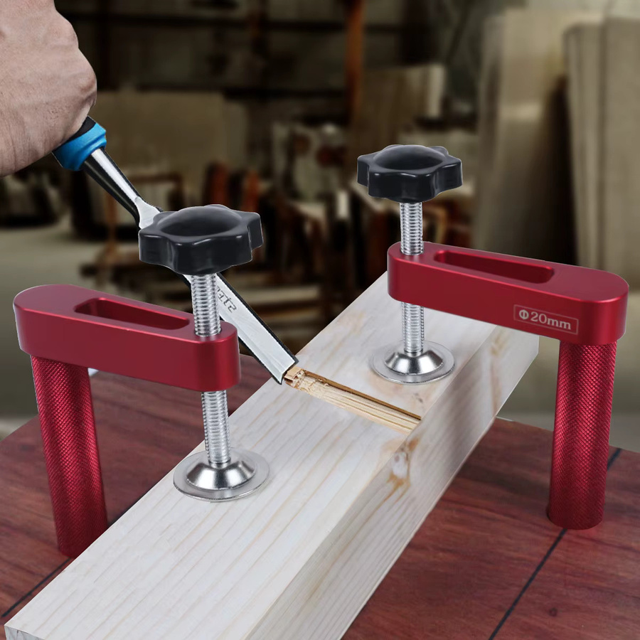 QDHWOEL Hundeloch-Klemme aus Aluminiumlegierung in Rot für die Holzbearbeitung mit 19mm und 20mm Anschlag - Bild 4