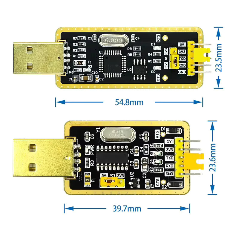 Si Tai&SH USB 2.0 zu TTL Level Download-Kabel Adaptermodul CH340G FT232BL FT232RL für serielle Boards 5V 3,3V Debugger mit USB-C Anschluss kompatibel mit Windows 10 - Bild 2
