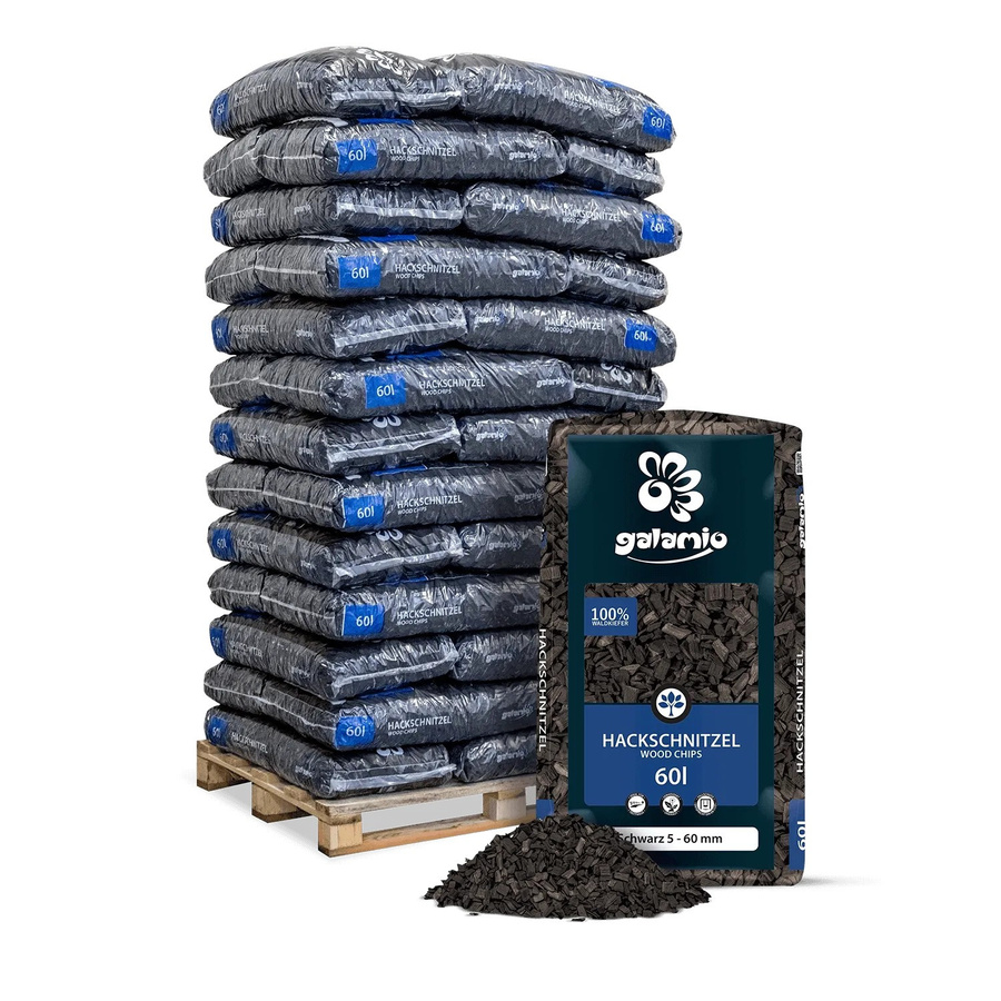 Galamio Holzhackschnitzel Schwarz 39 x 60 l - Bild 1