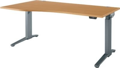 Schäfer Shop Genius Schreibtisch ERGOSTYLE S elektrisch höhenverstellbar Buche/anthrazit B 1800 cm, T 80/100 cm, H 71,5-118,2 cm - Bild 1