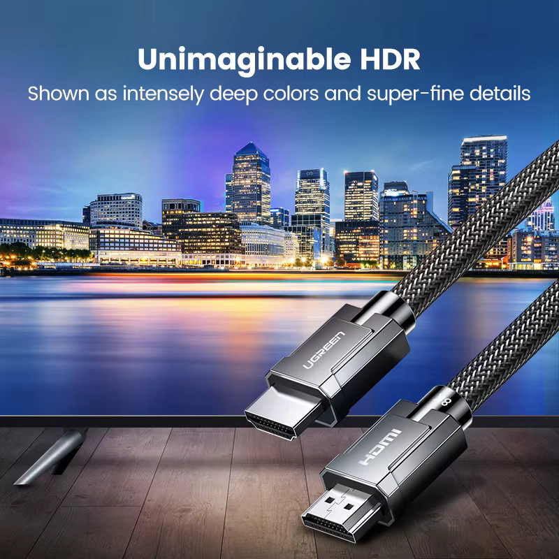 Ugreen HDMI Kabel 8K @ 60Hz, 48Gbps, eARC und Dolby Vision kompatibel, Schwarz - Bild 2