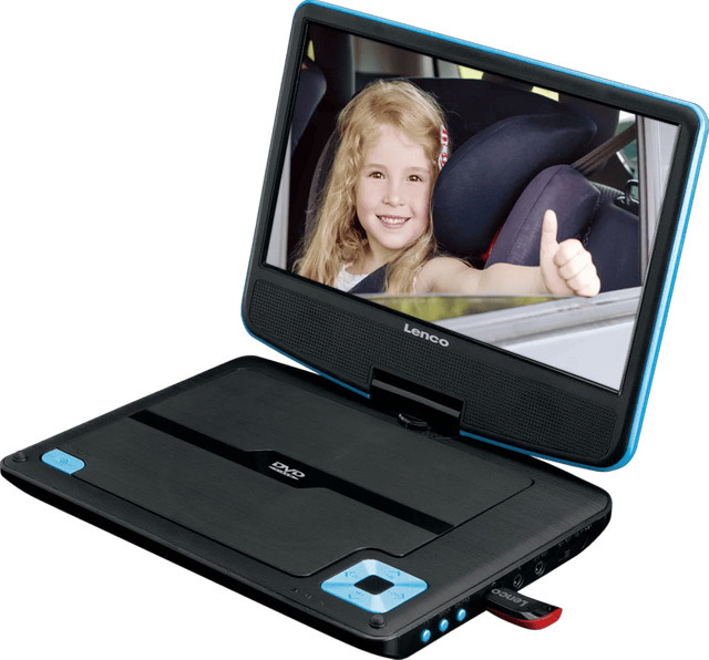 Lenco DVP-910BU Tragbarer DVD-Player mit 9 Zoll LCD-Display, integriertem Akku und USB-Anschluss in Blau/Schwarz - Bild 3