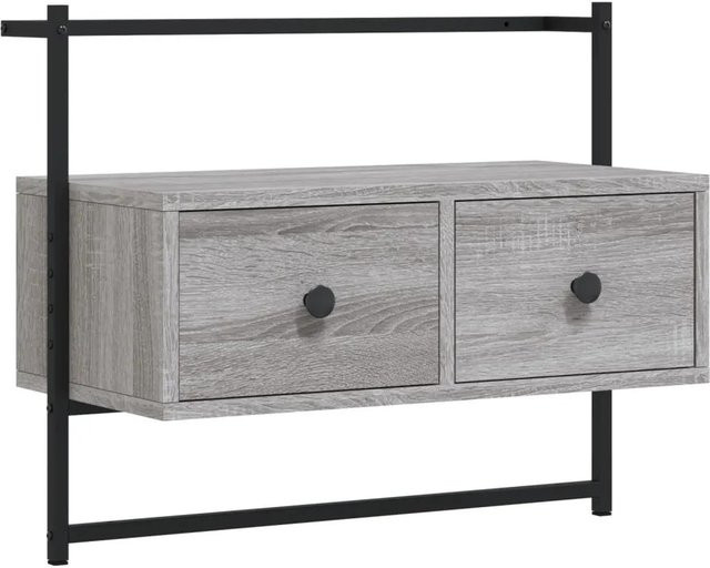 vidaXL TV-Wandschrank in Grau Sonoma aus Holzwerkstoff und Metall, B/T/H: 60,5 x 30 x 51 cm - Bild 1