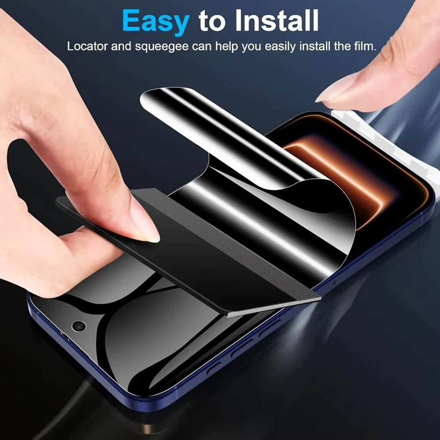 6-in-1 Anti-Spionage Hydrogel-Schutzfolie und Kameralinsen-Schutzglas Set für Apple iPhone 17 16 15 14 13 12 11 Pro Max Plus in Transparent - Bild 1