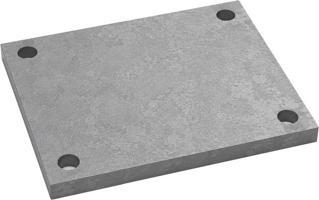 SO-TECH Anschweißplatte aus Stahl Q235 in Schwarz, B: 150 cm, T: 120 cm, H: 8 mm mit 4 Befestigungslöchern Ø13 mm - Bild 1
