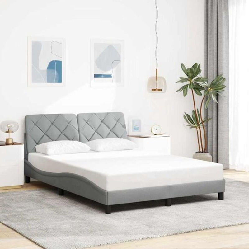 Modernes Polsterbett VIDAXL in Grau aus Stoff und Metall, B/T: 140 x 200 cm - Bild 1