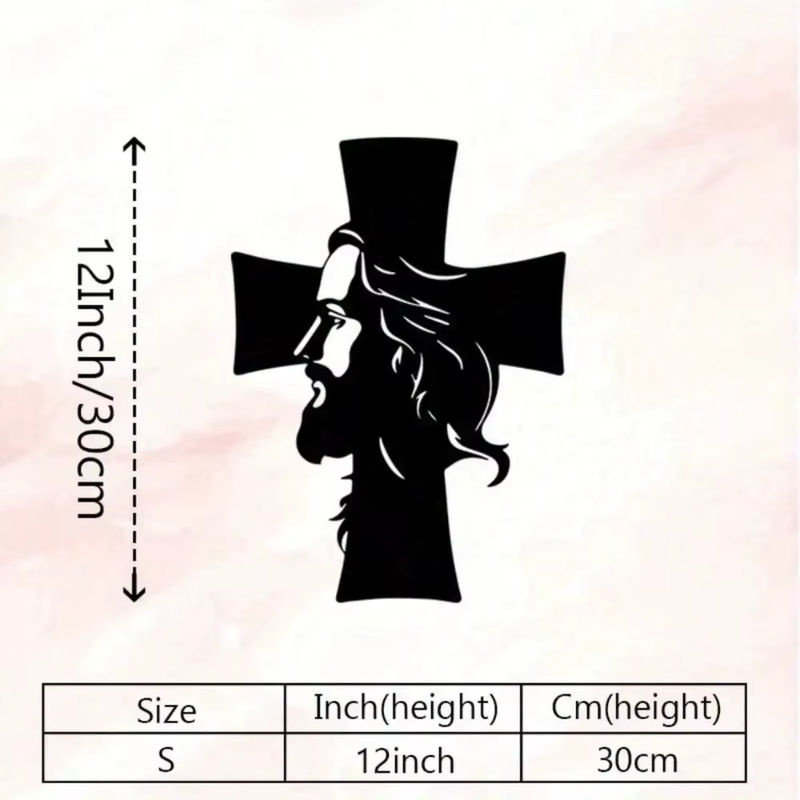 CIFBUY Vintage Metall-Kreuz Wanddekoration mit Dornenkrone in Schwarz - Bild 2