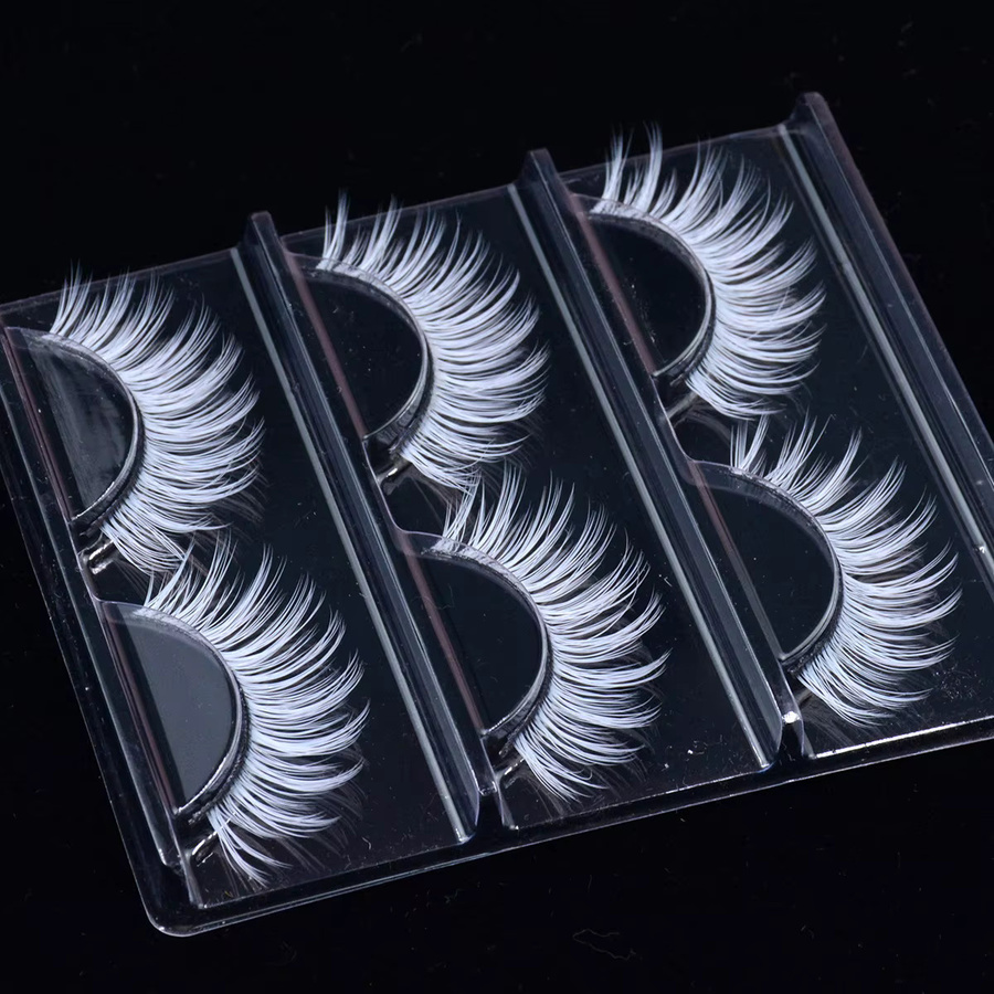 OKAYLASH Falsche Wimpern, weiß, 3 Paare, Unisex - Bild 2