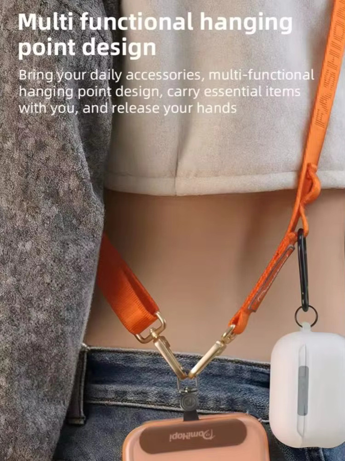 Universelles Handy-Umhängeband mit Clip in Orange, langlebiges und robustes Anti-Verlust-Halsband für dein Mobiltelefon - Bild 1