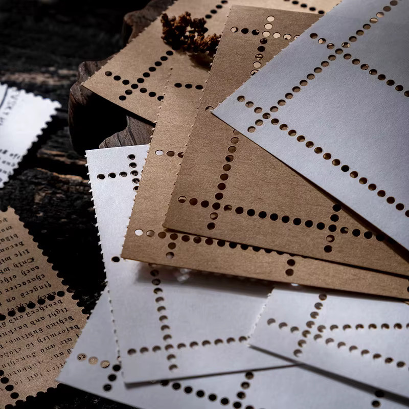 30 Blatt Vintage-Bastelpapier mit abziehbarem Rand für Scrapbooking und Tagebuchgestaltung, Mehrfarbig, Matt - Bild 2