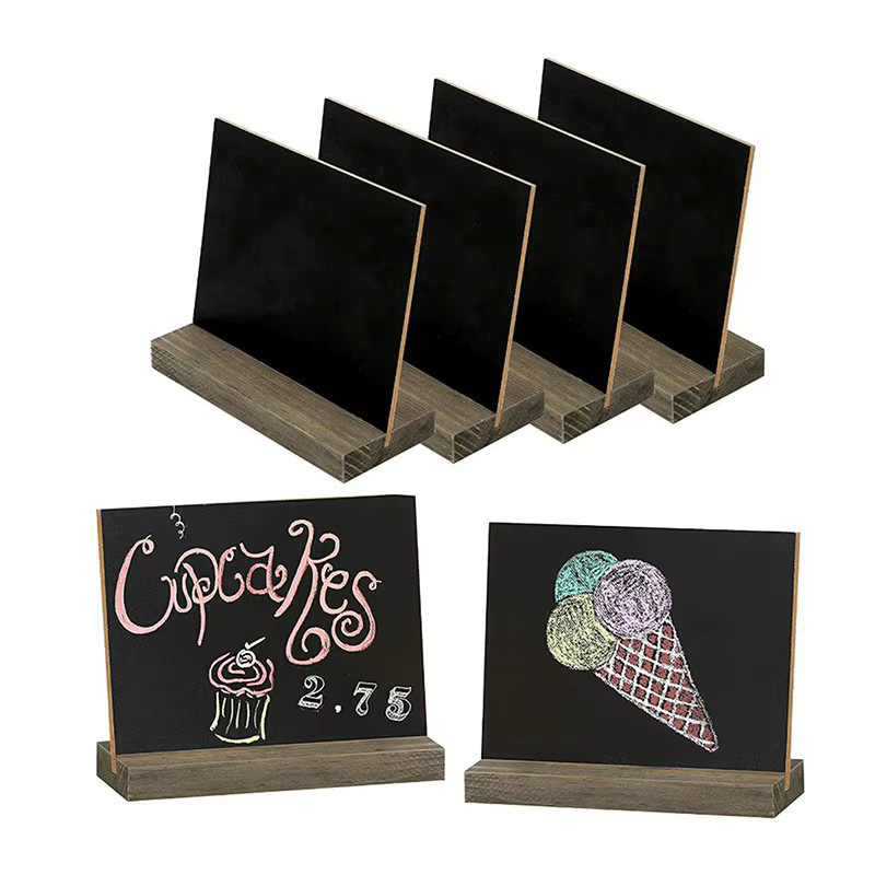 HNKMP Tischtafel mit Kreidetafel-Schreibfläche und Holzständer in Schwarz und Holzoptik - Bild 6