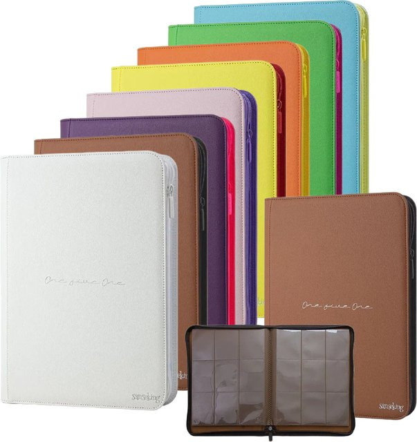 Sanseking 151 Serie Sammelkarten-Album mit Reißverschluss aus weißem PU-Leder für Pokemon, Yu-Gi-Oh, MTG und PTCG mit 360 Fächern und 9 Taschen pro Seite - Bild 1
