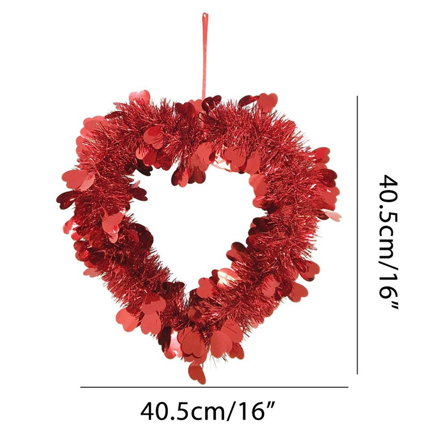 Herzförmiger Krappkranz von KONNWEI als künstliche Dekoration für Valentinstag und Hochzeit zum Aufhängen an Fenster, Wand oder Tür - Bild 4