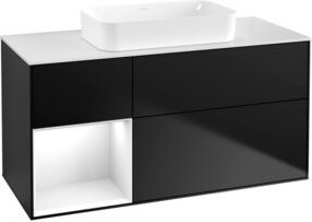 V&B Waschtischunterschrank Finion in Weiß und Schwarz, B/T: 120 x 60 cm - Bild 1