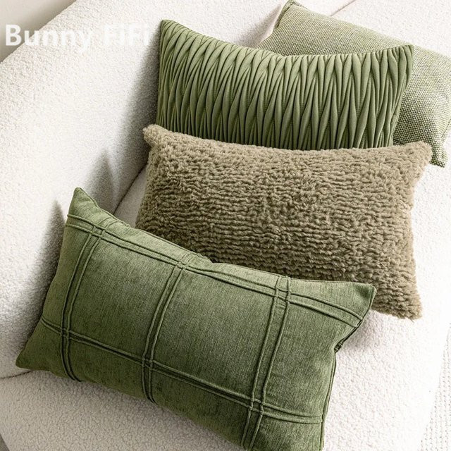 BUNNY FiFi Kissenbezug in Grün im minimalistischen Design für dein Wohnzimmer oder Schlafzimmer - Bild 1
