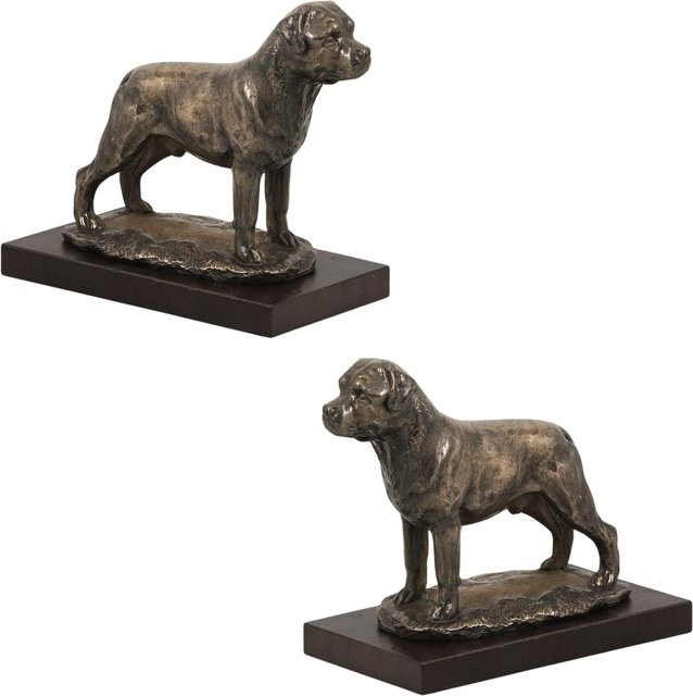 Hundestatue Rottweiler von Art-Dog in Braun aus Holz und Bronze - Bild 1