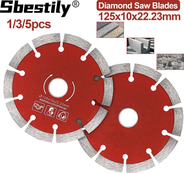 SI FANG Diamant Sägeblatt 125mm zum Trockenschneiden von Stein, Wand, Keramik, Fliesen, Jade und Jadeit für Winkelschleifer - Bild 1