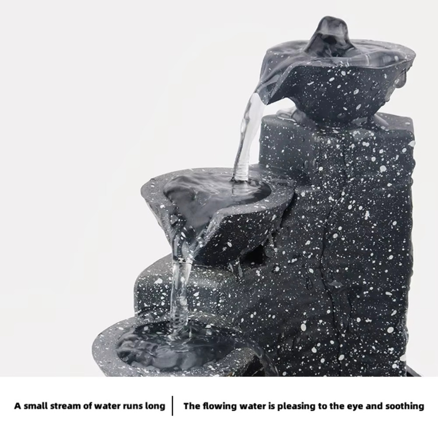HOMEFISH Desktop-Wasserfall-Dekoration moderner kleiner Brunnen aus ABS-Kunststoff mit USB-Anschluss - Bild 3