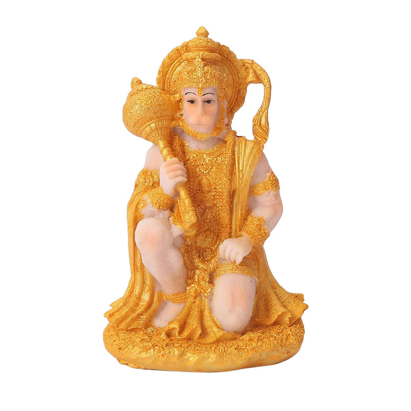 Kesoto Hanuman Figur Goldene Buddha Statue aus Kunstharz für Meditation und Dekoration - Bild 2