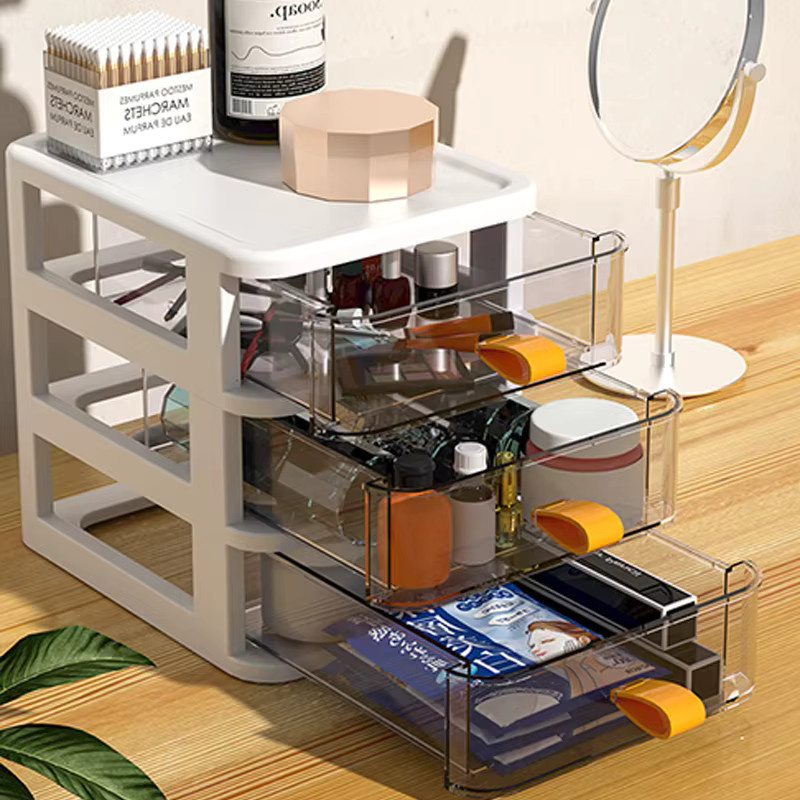 Staubdichte Kosmetik-Aufbewahrungsbox aus Kunststoff mit mehreren Fächern für Lippenstift und Schreibwaren in Grün und Weiß - Bild 1