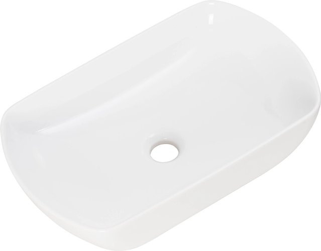 Fackelmann Aufsatzwaschbecken New York aus Keramik, oval, Weiß, B/T/H: 50 x 31 x 12,5 cm - Bild 1