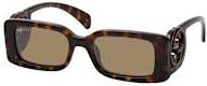 Gucci GG 1325S Sonnenbrille, Rechteckig, Vollrand, Kunststoff, Braun, Damen - Bild 1