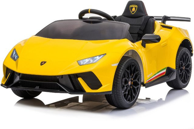 TPFLiving Lamborghini Huracan Elektro-Kinderauto, gelb, mit Ledersitz und Sicherheitsgurt - Bild 1