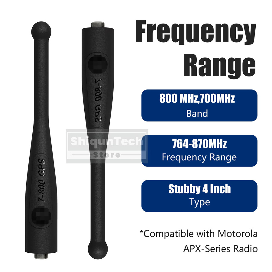 RONGYIN Stubby-Antenne NAR6595A mit GPS für APX MTX8250 und APX6000 Funkgeräte, Schwarz, 764-870MHz - Bild 2