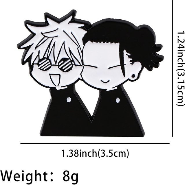 Anstecknadel Anime Jujutsu Gojo Satoru Itadori Yuji, weiß, Unisex - Bild 1