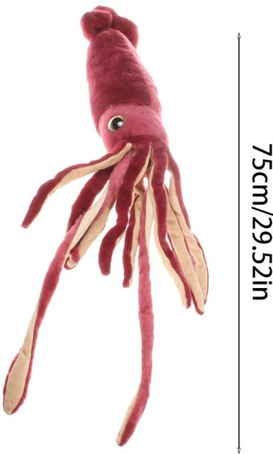 Yiran toy Tiefsee-Tintenfisch Plüschtier, Weinrot, 75cm, ab 3 Jahre - Bild 1