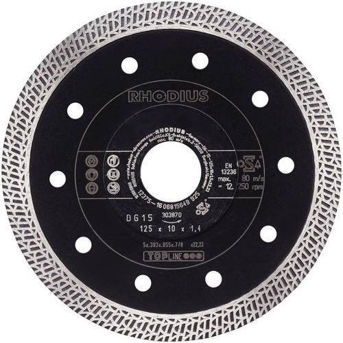 Rhodius TOPline DG15 Diamanttrennscheibe für Fliesen und Keramik, Farbe: Schwarz, Durchmesser: 125 mm, Bohrungs-Ø: 22,23 mm - Bild 1