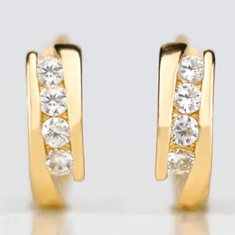 Huitan Temperament Creolen, Gold, Zirkonia, Damen - Bild 2