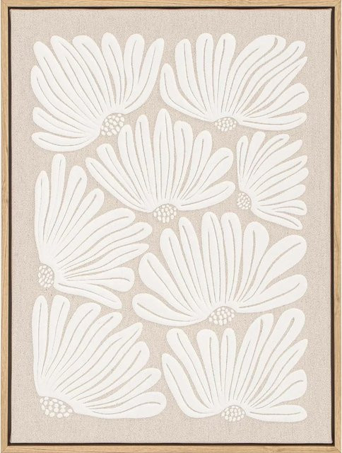 Art Universe Leinwandbild Blossom Shine in Beige, florale Illustration, Breite: 30 cm, Höhe: 40 cm - Bild 1