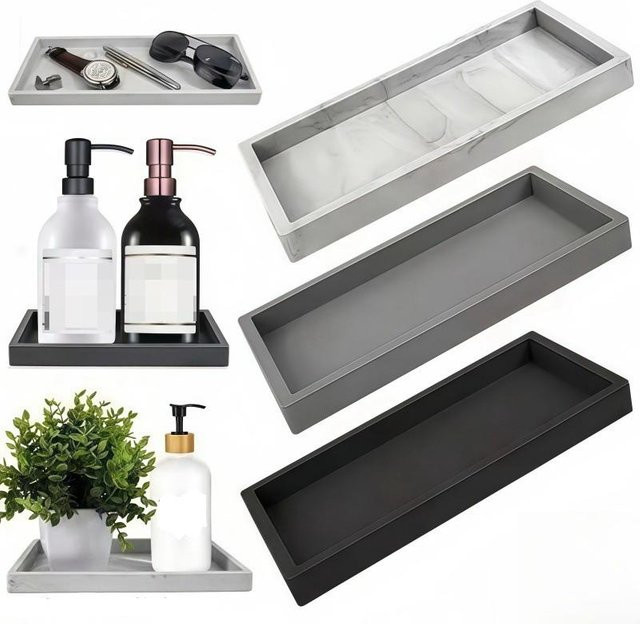 SUSU Rechteckiges Silikon-Aromatherapie-Tablett für Badezimmer und Schminktisch zur Aufbewahrung - Bild 1