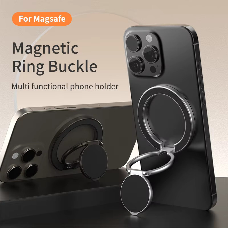 WSSHE Magnetischer MagSafe Handyhalter mit Fingerring und Handschlaufe, doppelseitig, Schwarz - Bild 2