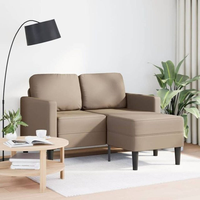 Vidaxl 2-Sitzer-Sofa in L-Form mit Chaiselongue aus Kunstleder in Braun, Breite: 125 cm, Tiefe: 118 cm, Höhe: 85 cm - Bild 1