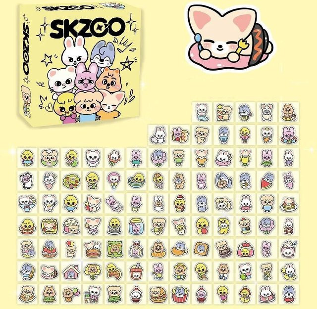 Stray Kids SKZOO Wasserdichte DIY Dekorative Aufkleber, 100 Blatt, Multicolour - Bild 1
