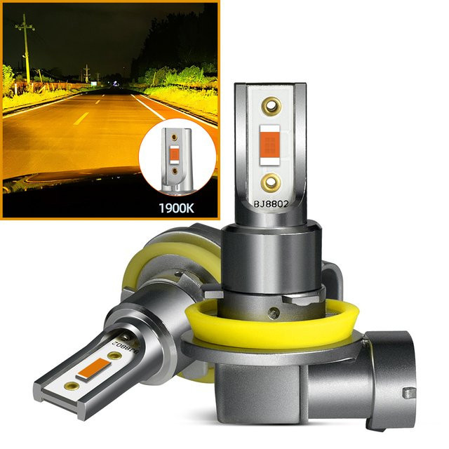 Ultra leistungsstarke LED Nebelscheinwerferlampen H11 H8 H9 H16 9005 HB3 9006 HB4 in Silber, 200 % heller als Halogen, Plug & Play für dein Auto - Bild 1