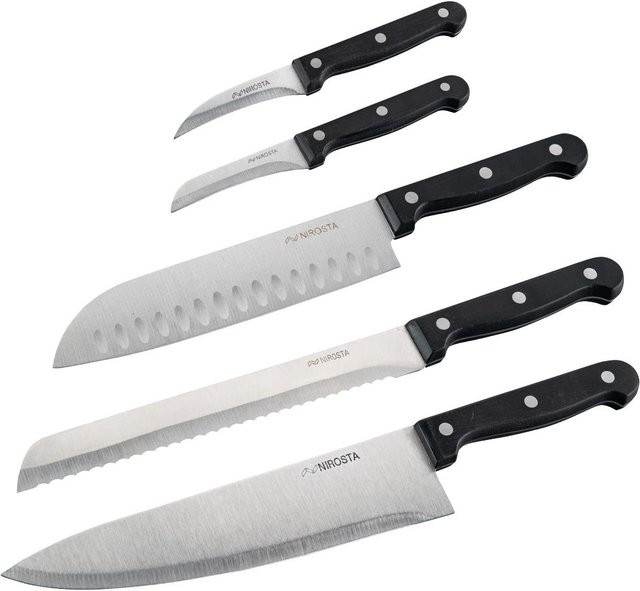 Nirosta Messer-Set Mega, 5-teilig, Schwarz und Silber - Bild 1