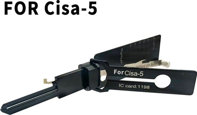LISHI 2in1 Pick und Hook Präzisions-Schlosserwerkzeug für CISA Türschlossöffner in Schwarz - Bild 1