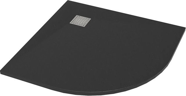 Aquabatos Duschwanne Viertelkreis in Schwarz Steinoptik, B/T: 90 x 90 cm, rutschfeste Duschtasse aus SMC Kunststoff für dein Badezimmer - Bild 1